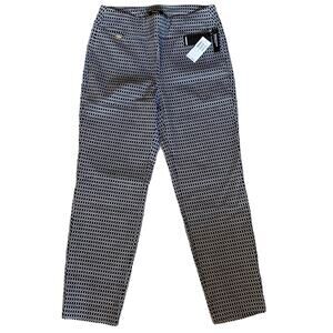Premise Stretch Black and White Printed Cropped Work Slacks Dress Pants NWT Sz M